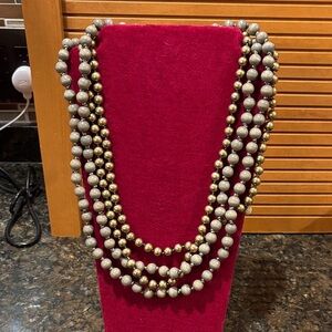 Plunder Gold and Grey Beaded Necklaces 2 strands